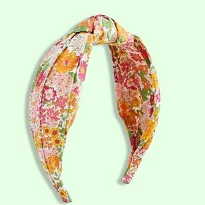 J Crew Orange Multi Floral Knot headband in Liberty® print